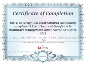 UDEMY - Certificate of Healthcare Management 2021